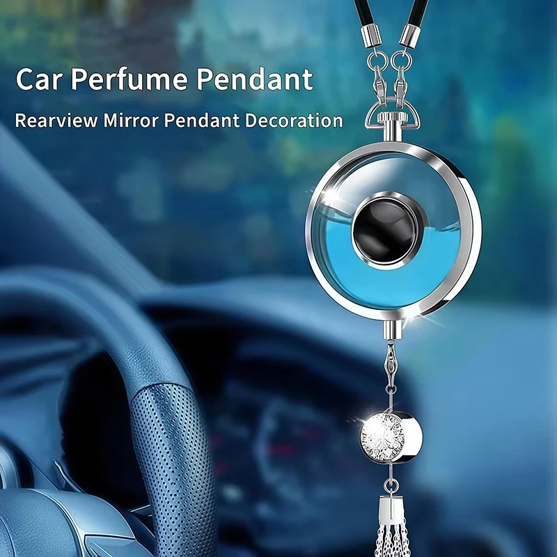 Car Rearview Mirror Hanging Ornament Perfume Badge Pendant Air Freshener Diffuser Auto Interior Aromatherapy Deodorant