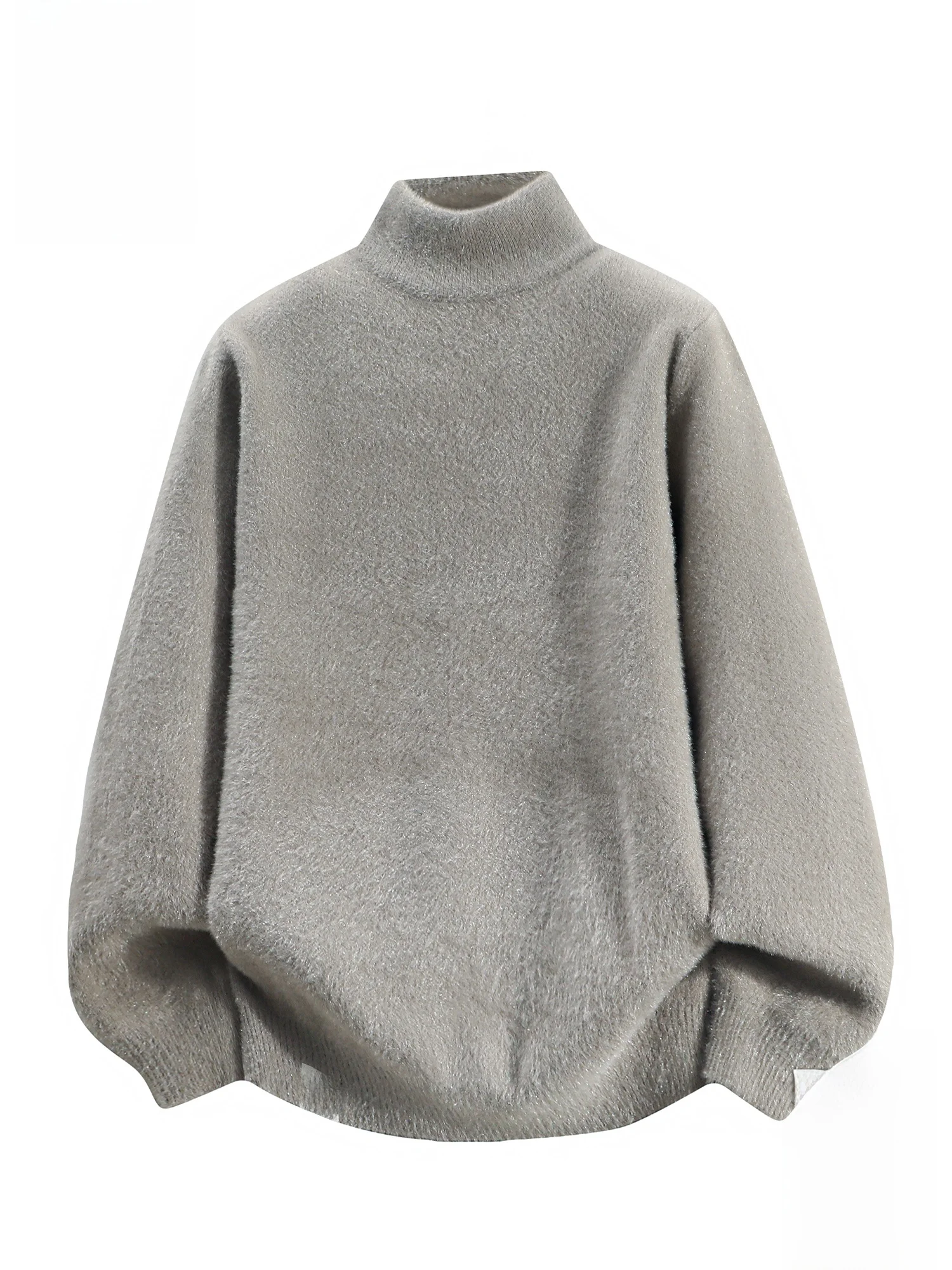 

Мужской вязаный свитер Paul Frank из теплого норкового бархата, свободного кроя, с высоким воротником, зимний базовый слой, повседневный, мягкий и комфортный