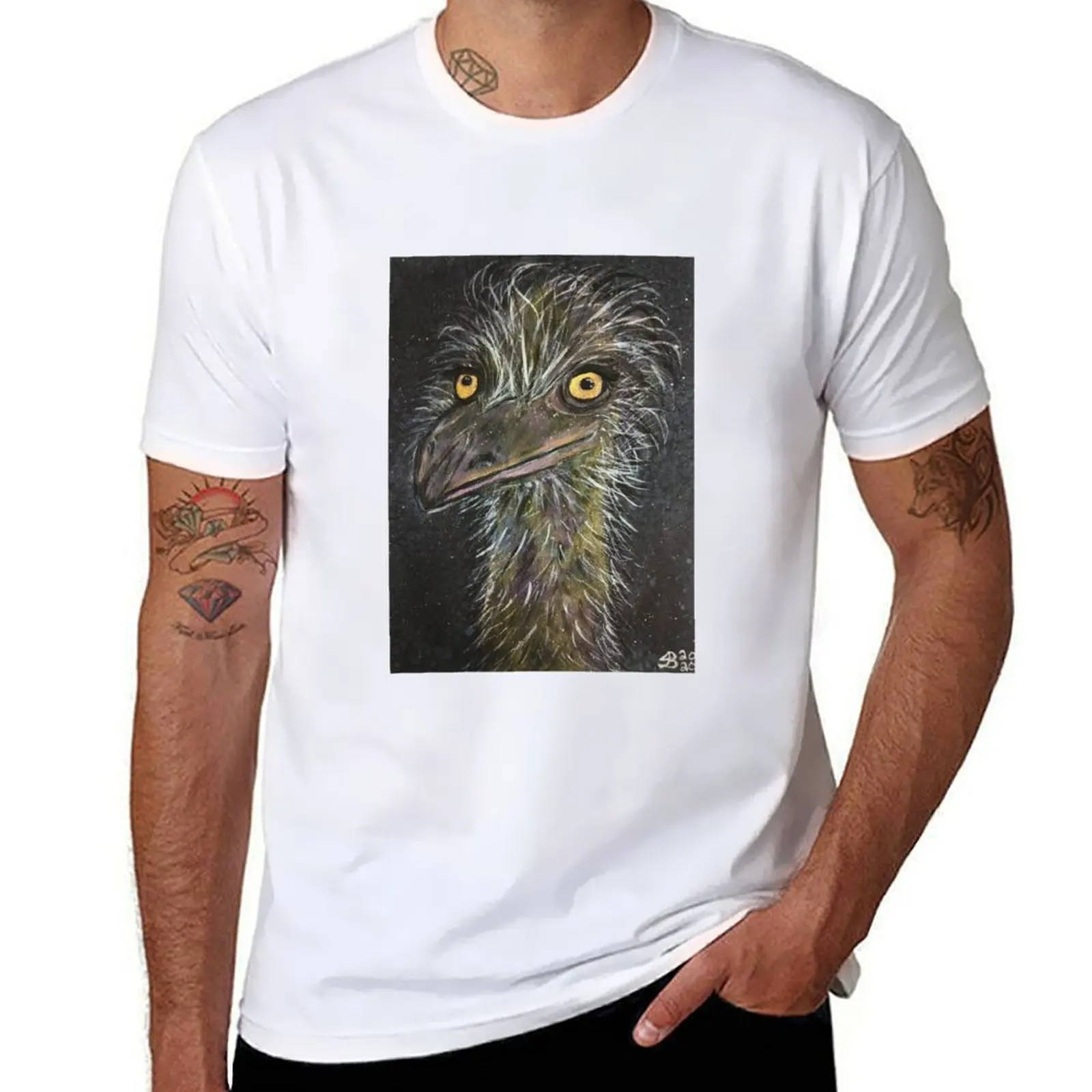 

Футболка Celestial Emu, мужская футболка, хлопковая футболка высокого качества, мужская дизайнерская футболка
