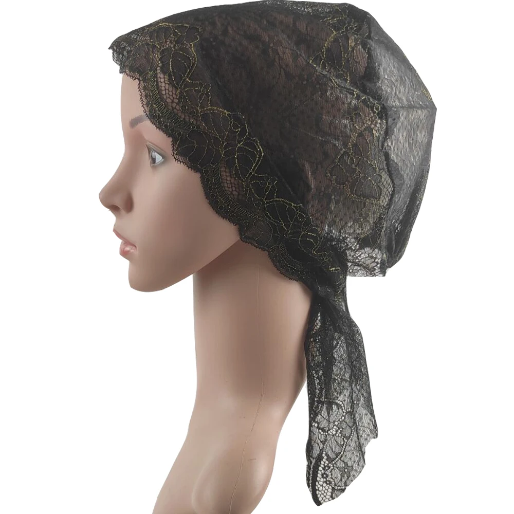 Turbante Hijab musulmán para mujer, gorro de encaje, gorro interior, cubierta Islámica para la pérdida de cabello, bufanda interior, envoltura para la cabeza