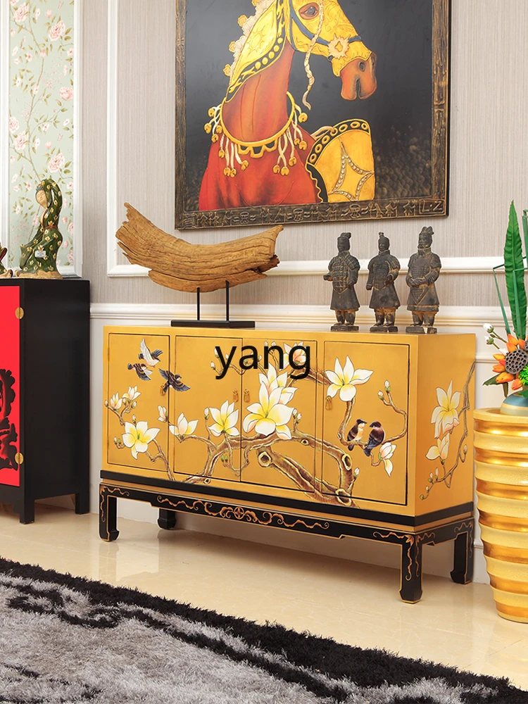 L'm'm New Chinese Style Entrance Hall Entrance Shoe Cabinet Partition Solid Wood Restaurant Sideboard Cabinet