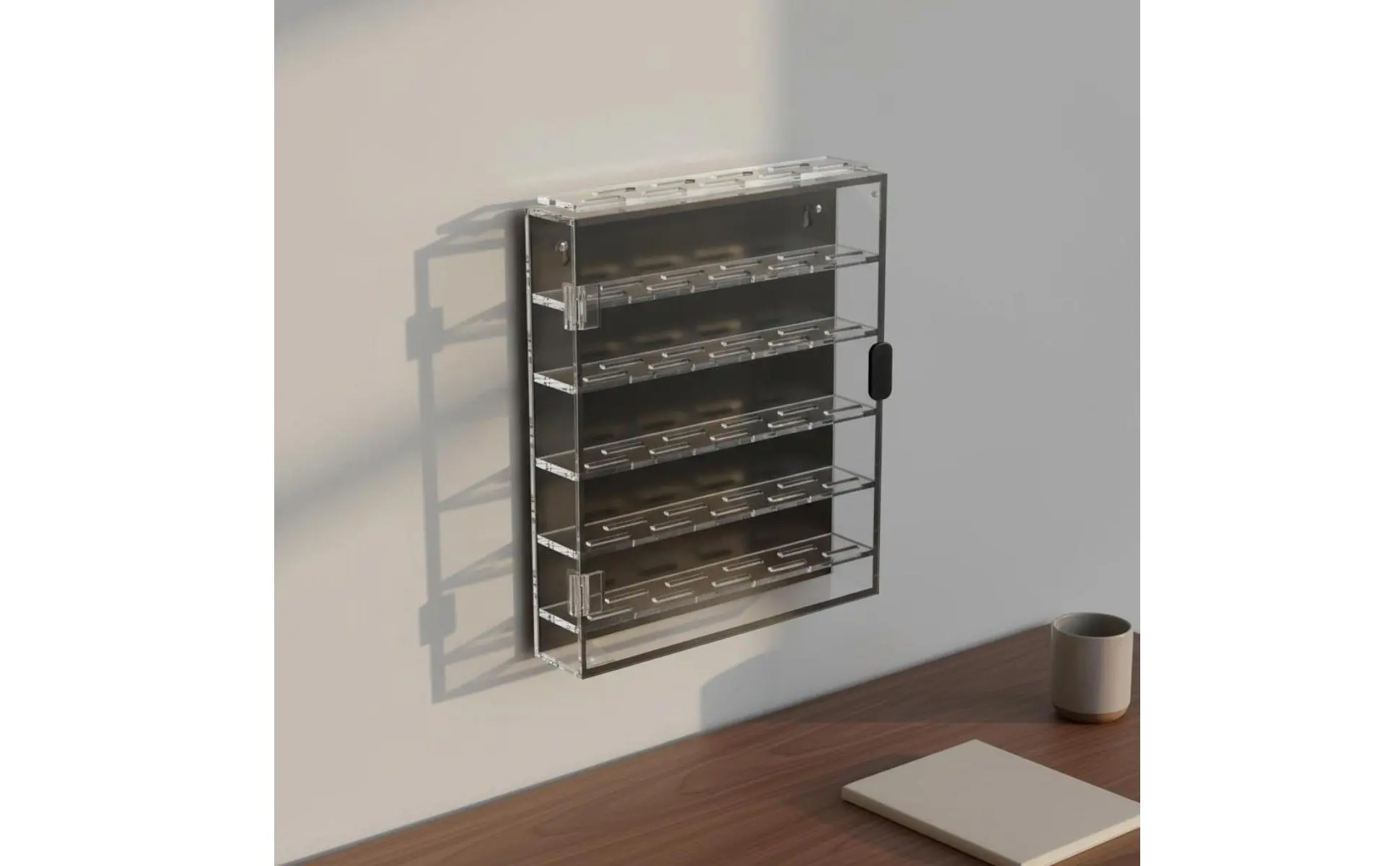 Acrylic Commemorative Coin Display Case Dustproof Wall Mount Coin Display Cabinet Holds 45 Coins for Collectors