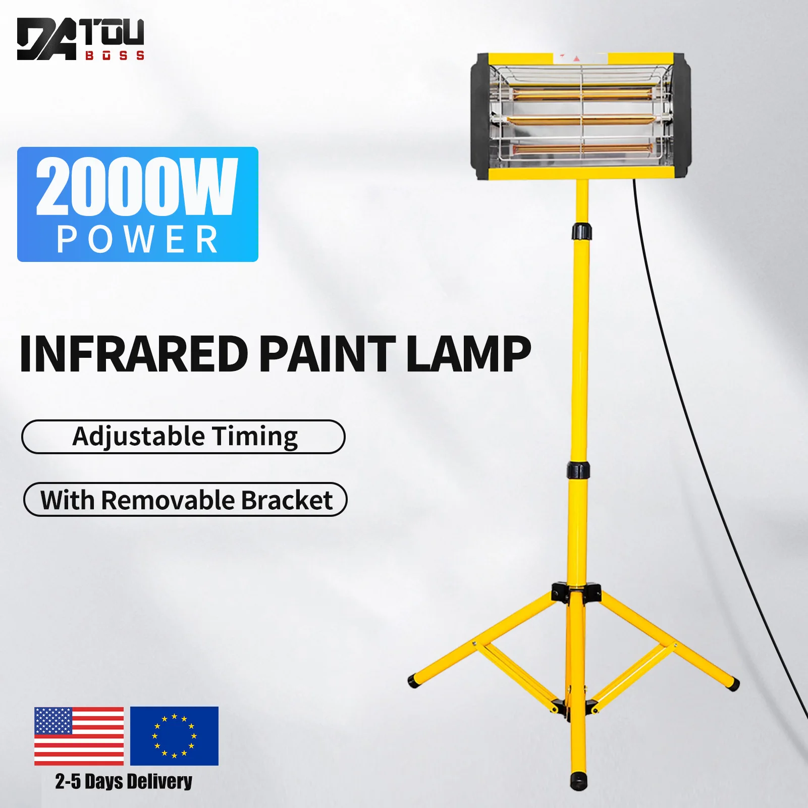 DATOUBOSS ZJ-SC-002 Short Wave Infrared Paint Lamp 2000W High Brightness LED Tube Space Temperature Enhancement Lamp