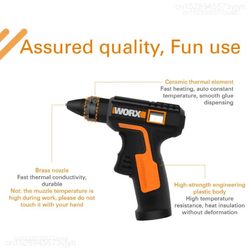 Worx 4V Hot Melt Glue Gun WX890 Mini Industrial Guns Cordless Thermo Repair with 7mm Glue DIY Home Tool Special Stick Set Kit