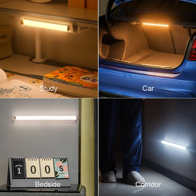 Plutus-Quinn luzes noturnas LED, sensor de movimento sem fio, parede luz, USB recarregável, cozinha, armário, corredor, lâmpada para quarto