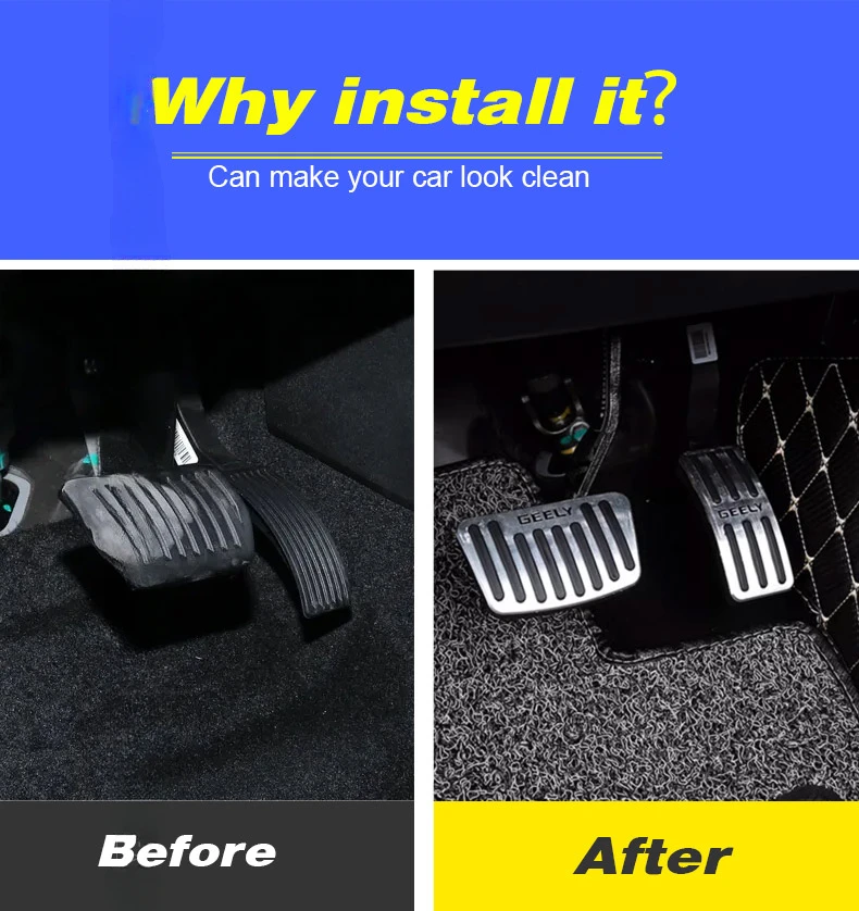 Auto Gaspedal Abdeckung Dekoration Gas Kraftstoff Fuß Bremse Rest Panel Innen Zubehör Teile Für Geely EMGRAND 2022-2024 – Detail 3