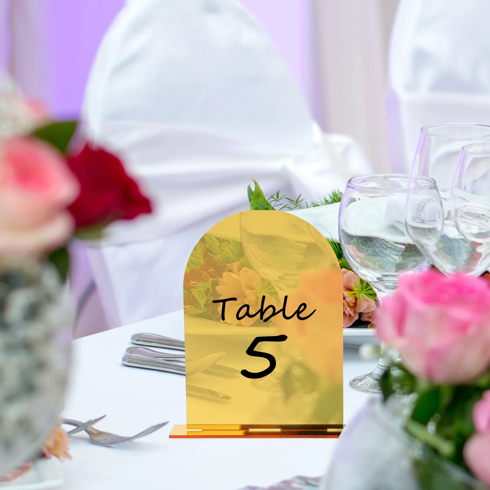 

Acrylic Table Place Sign Name Holders for Seating Personality Wedding Arch Signs Guest Golden Party Displays Stand