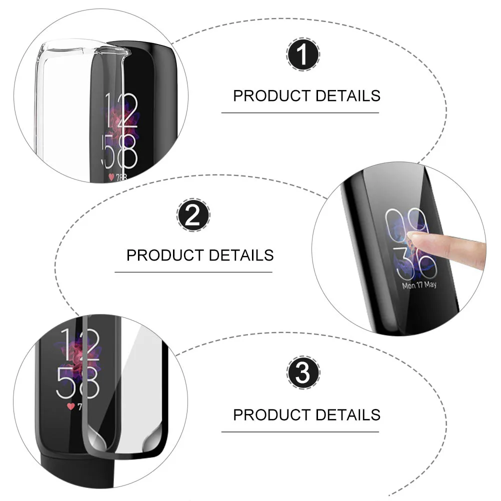

6pcs Watch Screen Protector Tpu Smartwatch Protection Shell Waterproof Pink Durable Scratch Resistant Anti Collision Easy