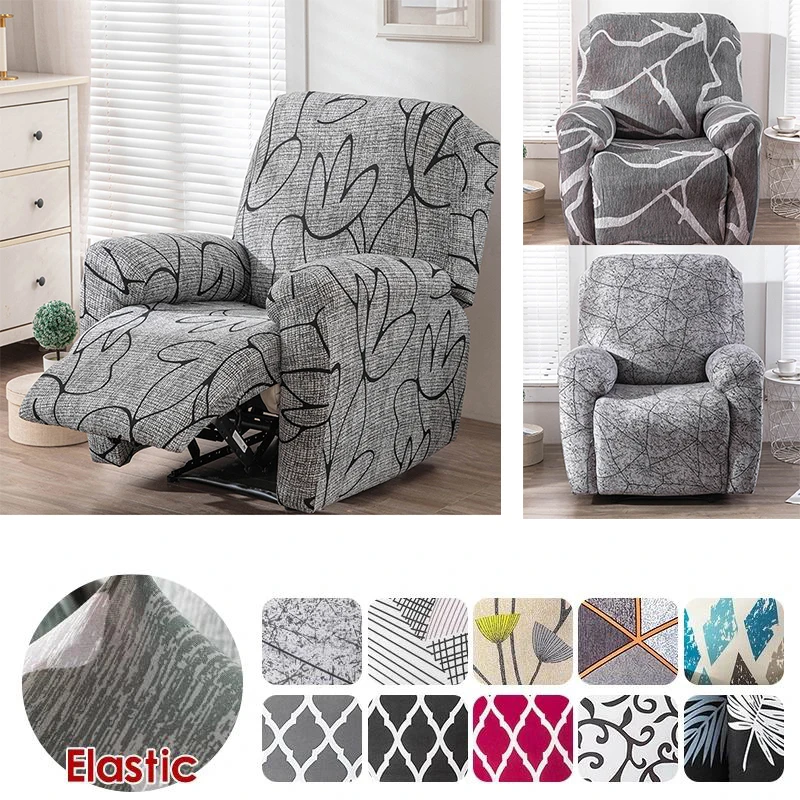 4 Pieces/set Recliner Print Sofa Cover Stretch Lazy Armchair Slipcovers Couch Covers for Living Room Decor