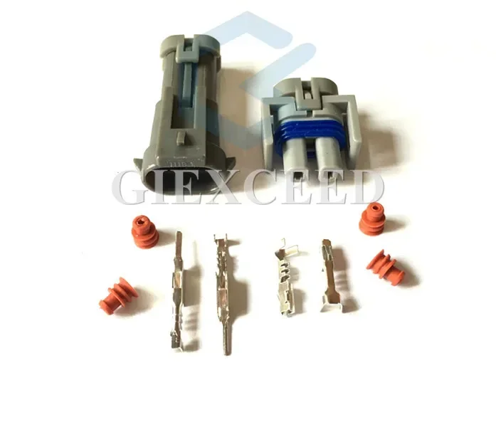 2 Sets Automotive 2 Pin AC Assembly Auto Harness Connector Compressor Air Conditioner Socket 15339016 For Buick Chevrolet