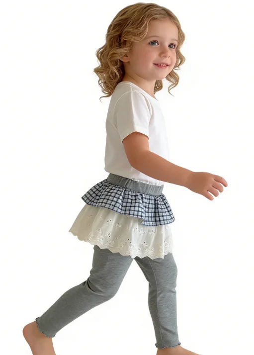 Girls Leggings Autumn New Korean Version Socks with Double Layered Lace Stitching Stylish Versatile Style