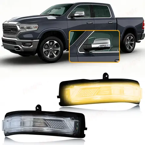 닷지 램 1500 2019 2020 2021 2022-2024용 LED 사이드 리어뷰 미러 라이트 방향지시등 램프 부품 68402097AA