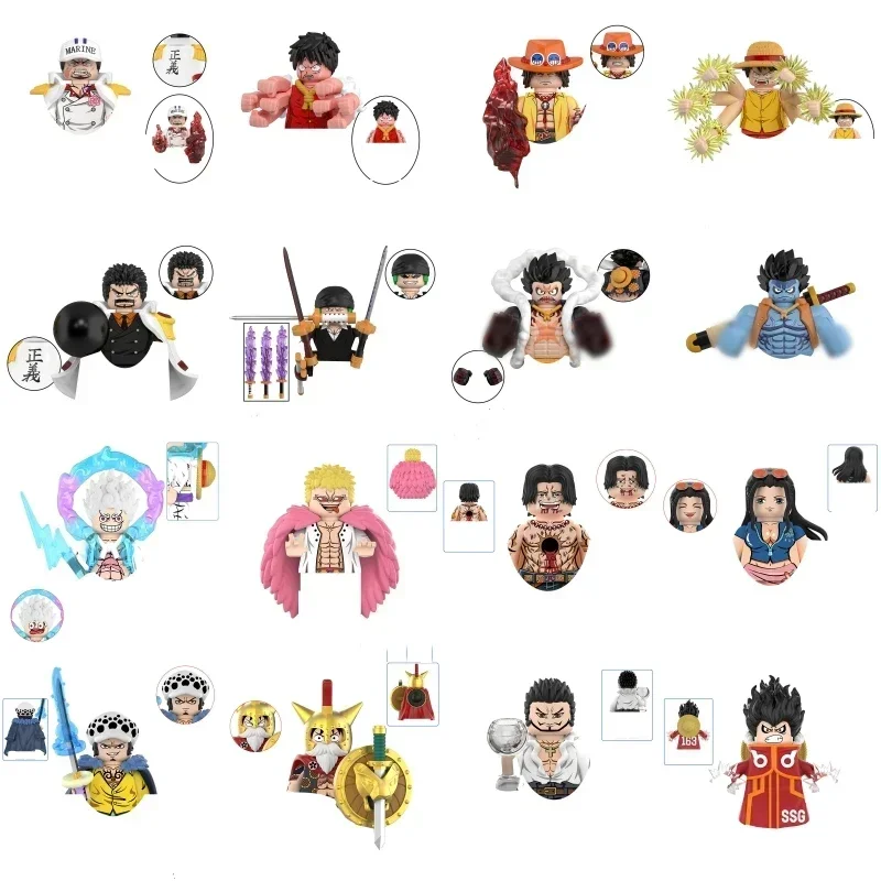 

The latest Building Blocks Japan Anime Bricks Dolls Mini Action Toy Figures Assemble Blocks Children Gifts Luffy Sanji Zoro