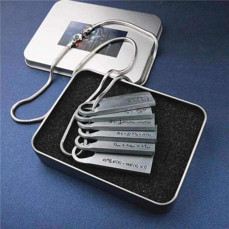 Juego Popular Death Stranding collar con caja de Metal Sam Norman Reedus Fomulas Multi collar de joyería de Hip Hop para hombres