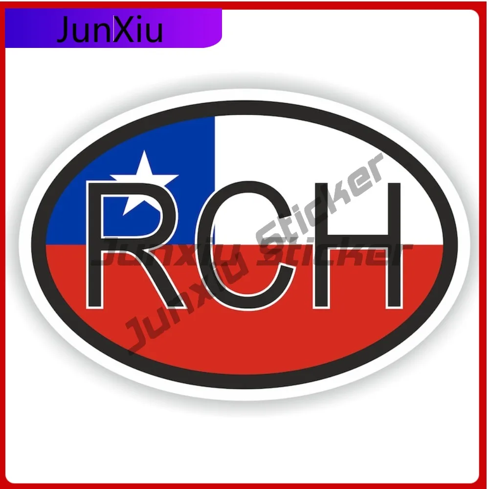 

Chile Oval Country Code Crh Flag National Emblem With White Border Vinyl Decals Scratch Cover Stickers For Car Decoration Decals