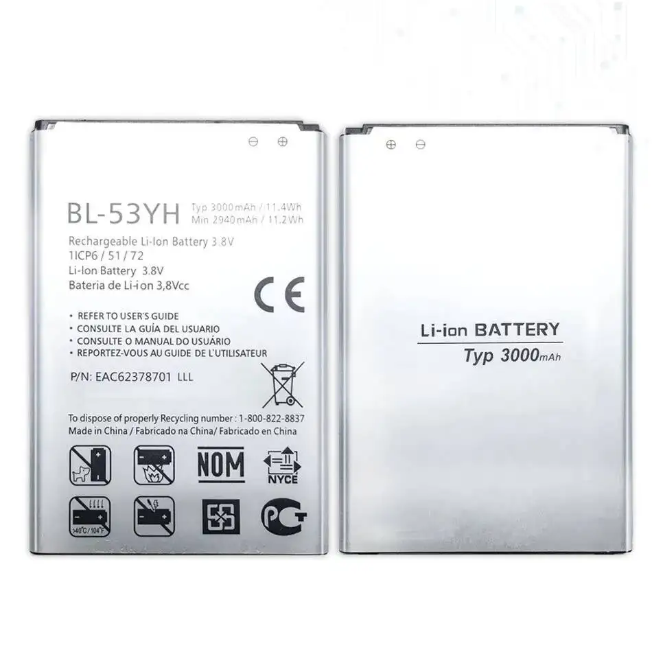 

Mobile Phone Battery BL-53YH 3000Mah For LG Optimus G3 D855 D853 VS985 D830 D850 D851 D858 D857 F400 F460