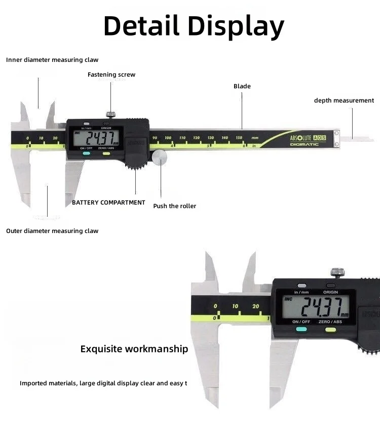 New Digital Caliper 500-196-30 Digital Absolute .0005