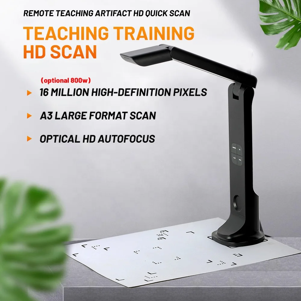 Scanner per fotocamera per documenti Smart Book multifunzione con messa a fuoco automatica portatile A3/A4