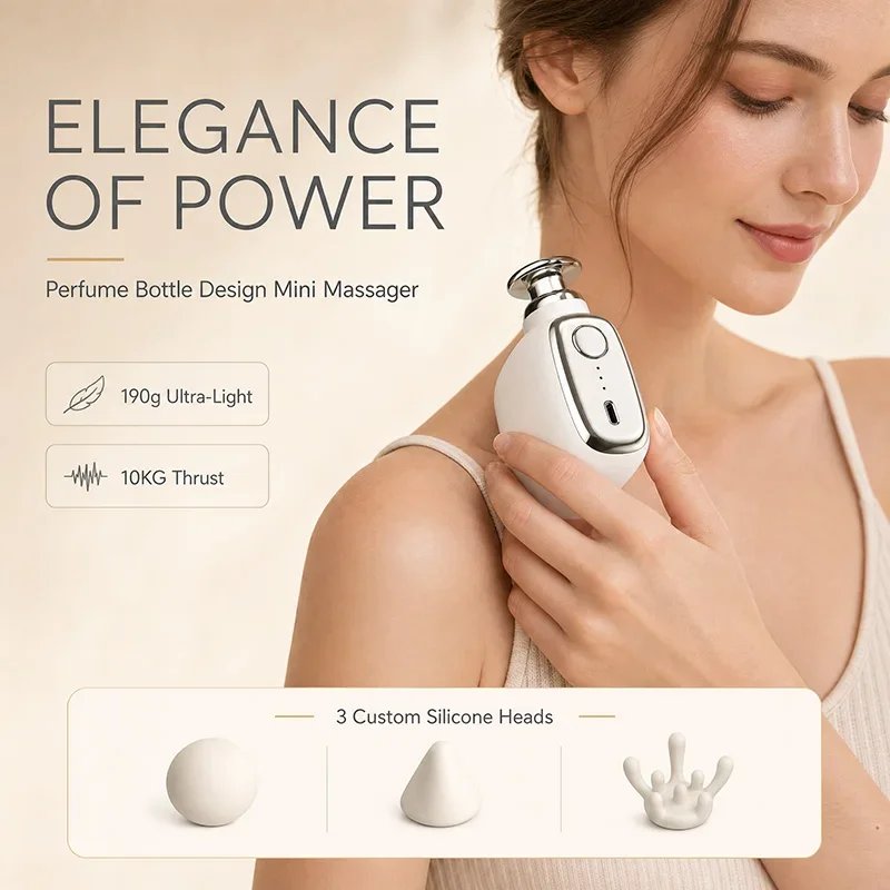 Compact Handheld Deep Tissue Fascia Gun USB Type-C Charging Portable Muscle Massager For Daily Pain Relief