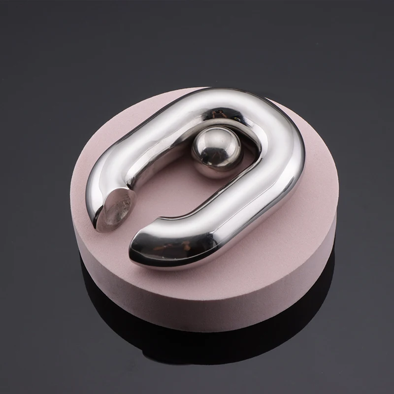 2 Size Stainless Steel Penis Lock Cock Ring With Remove Beads Heavy Duty Weight Male Metal Ball Stretcher Scrotum Delay Sex Toys