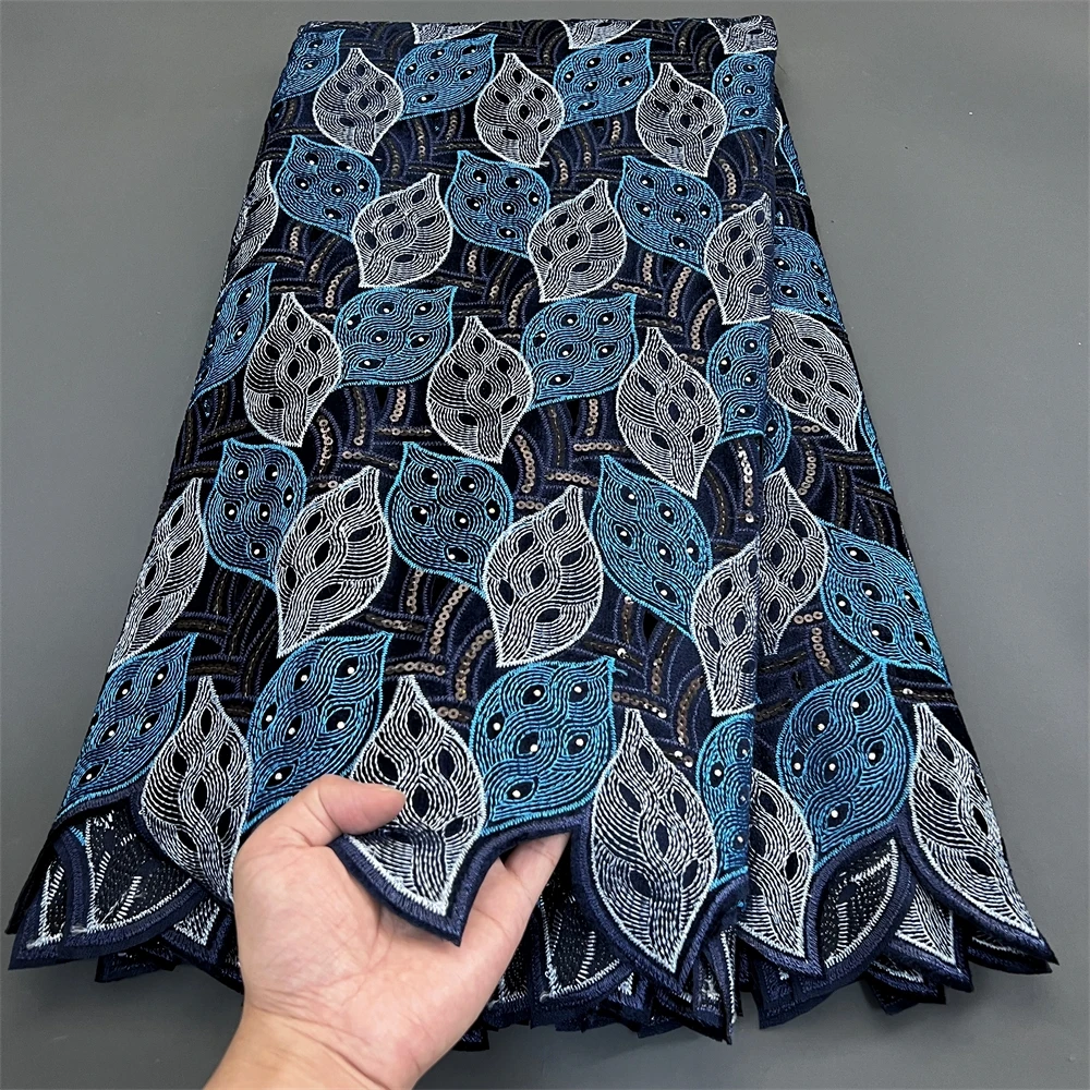 African Nigerian Tulle Lace Fabric with Sequins Embroidery, Sewing Guipure, Velvet Prom Dresses, High Quality, 5Yards PS0037
