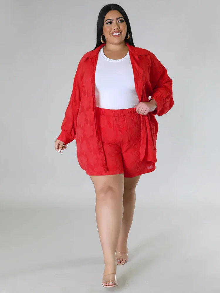 Wmstar Plus Size Two Piece Sets Women New Matching Sets Loose Shirts Top Shorts Tracksuit Casual Summer Wholesale Dropshipping