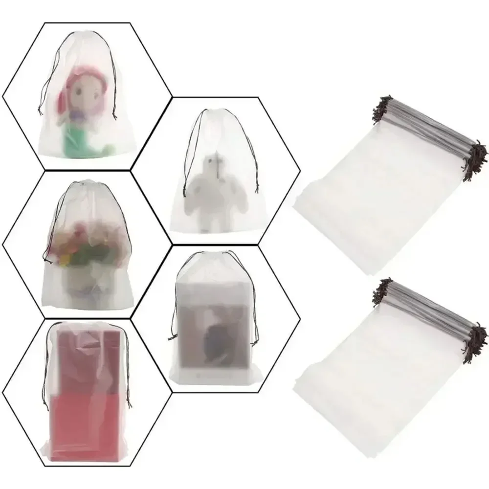 10/15 stuks draagbare reisschoen opbergtas tas met trekkoord transparant mat kleding ondergoed opbergtas make-up tas