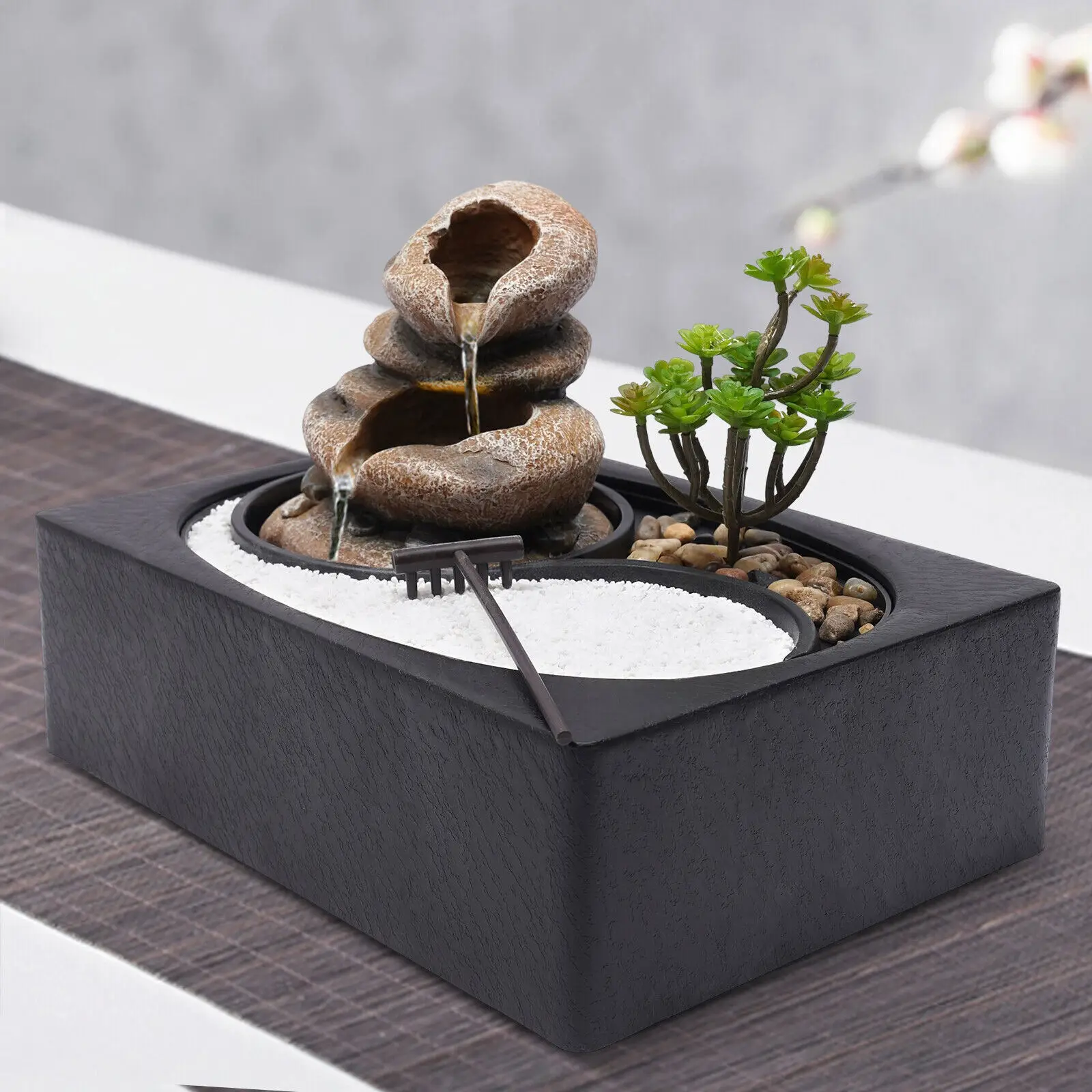 Rockery Fountain Waterfall Feng Shui Desktop Water Sound Indoor Desk Mini Decor