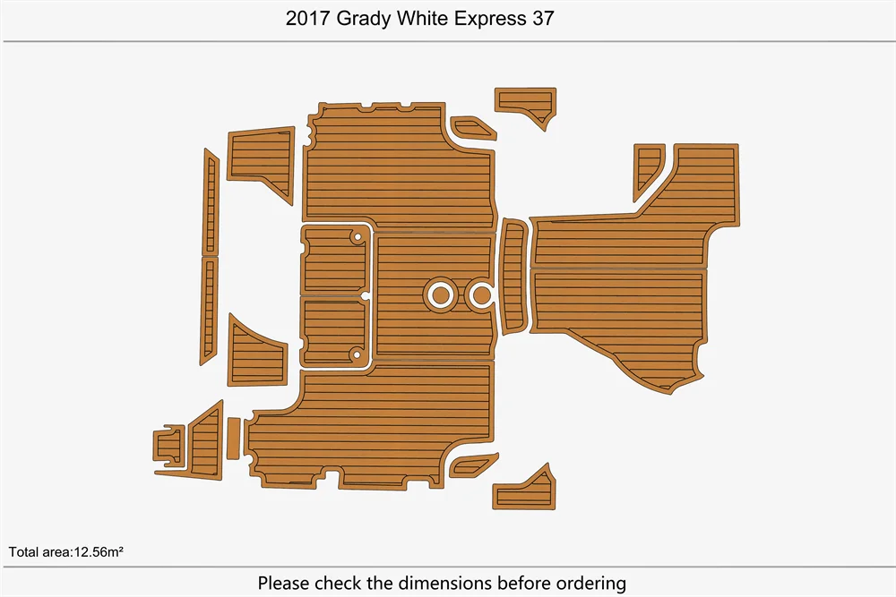 Eva foam Fuax teak seadek marine floor For 2017 Grady White 37 Express Cockpit Swim Platform 1/4