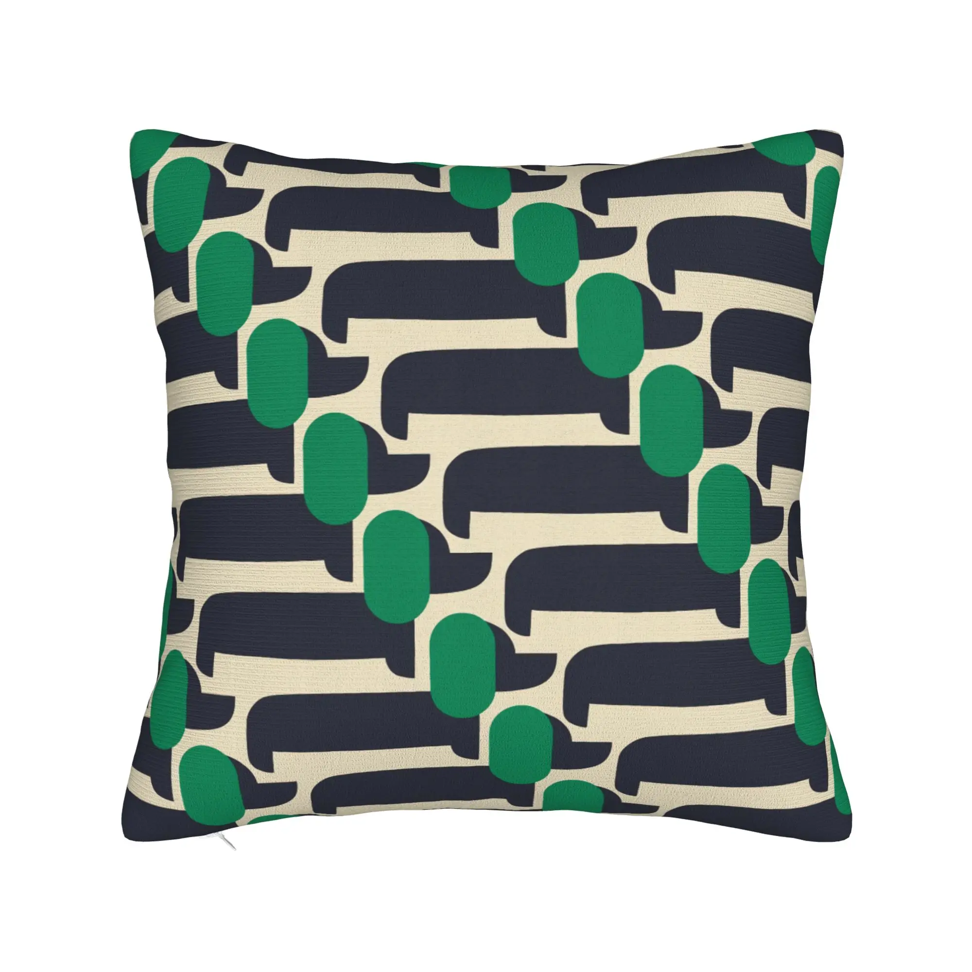 Dog Show Print With Jet Black And Green Throw Pillow Covers Bedroom Decoration Modern Orla Kiely Chair Cushion Square Pillowcase