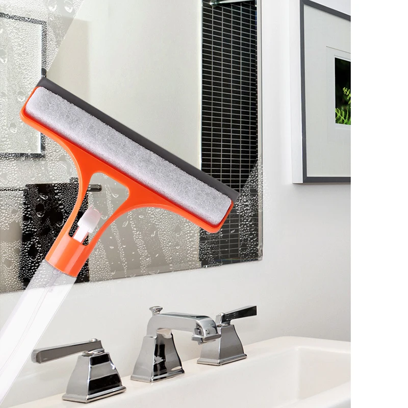 Espejo de limpieza de vidrio multifuncional para el hogar con botella pulverizadora 3 en 1, raspador de fregado de fibra ultrafina de vidrio, raspador de ventana