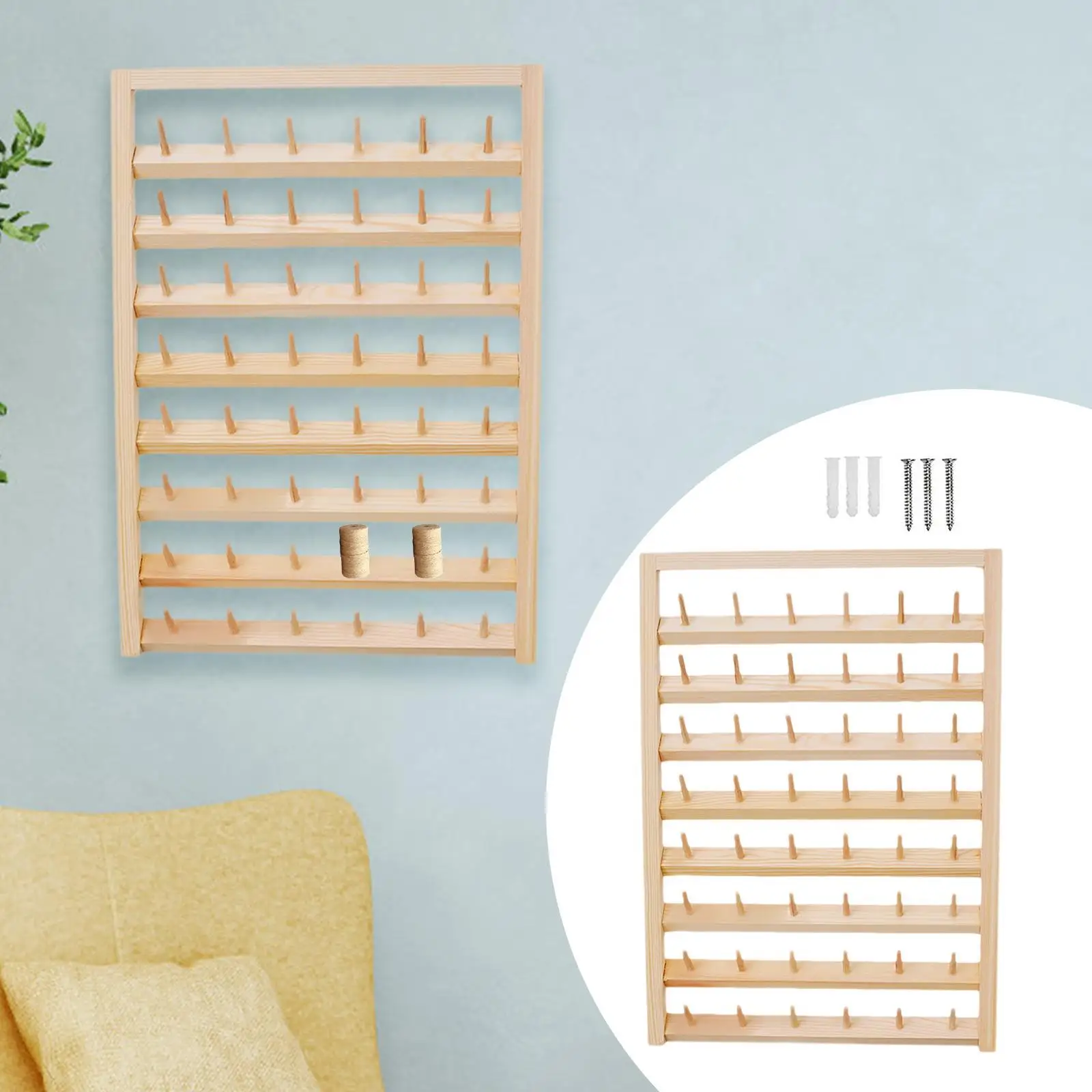 Thread Rack Wall Storage Thread Holder Stand Thread Stand with Hanging Hooks