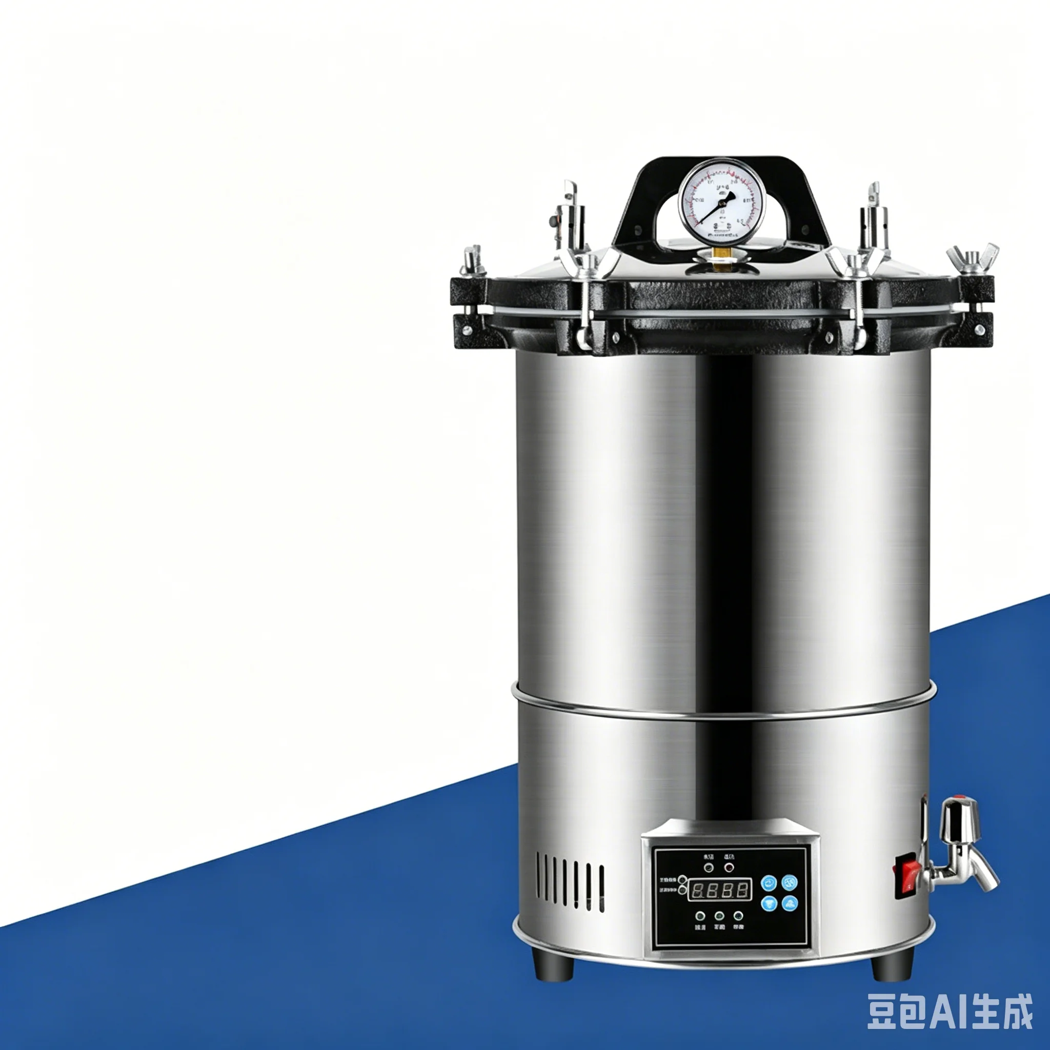 High pressure steam sterilization pot portable disinfection pot anti dry burning three valve explosion-proof type