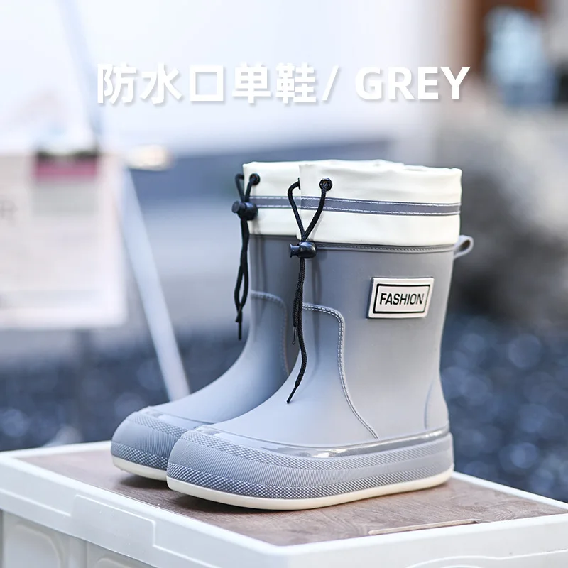 2024 New Rain Shoes Female Mid-calf Thick Bottom Waterproof Boots Non-slip Fashion Water Shoes Kitchen Zapatos Para Mujeres