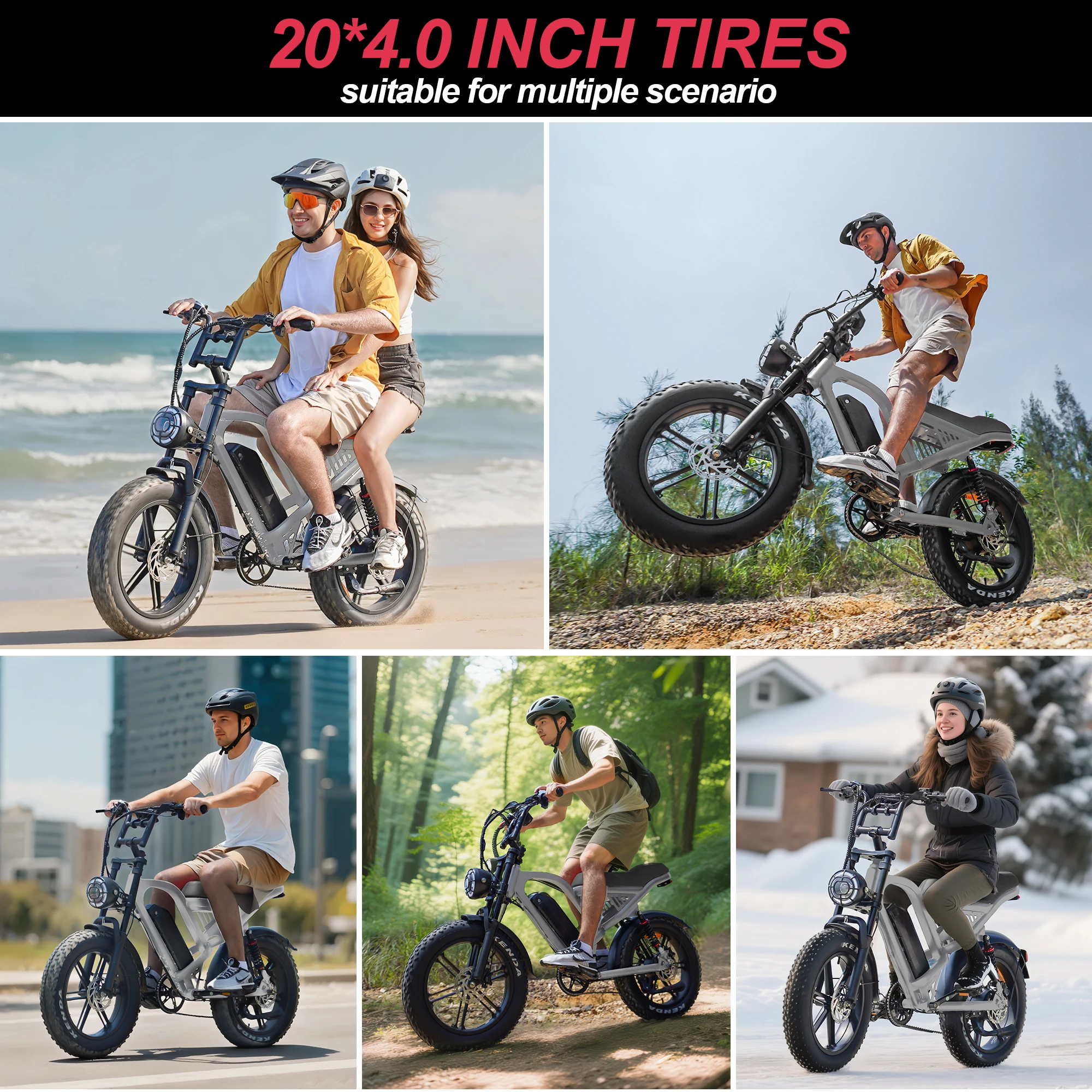 Electric Bike for Adults 750W Motor 48V 15Ah Battery 20