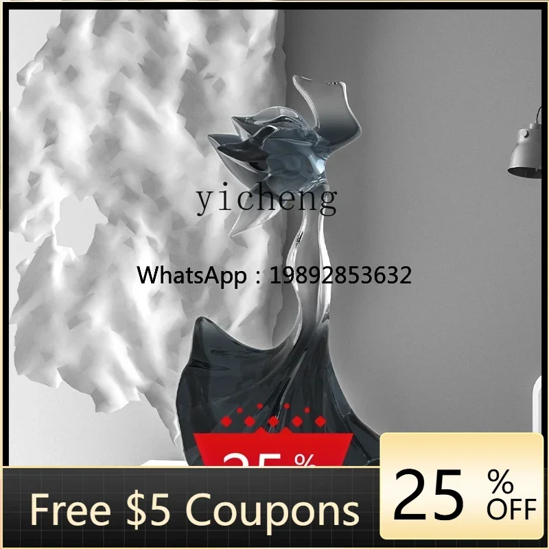 

Figure Crafts Simple Transparent Sculpture Soft Decoration Living Room Cabinet Office Ornament