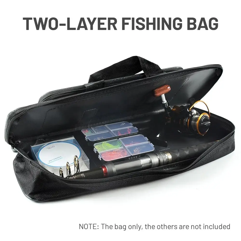 Shoulder Bag Storage Bag Double-layered Hand Carrying Bag Fishing Tackle Bag Reel Bag Fishing Bag Fishing Rod Bag