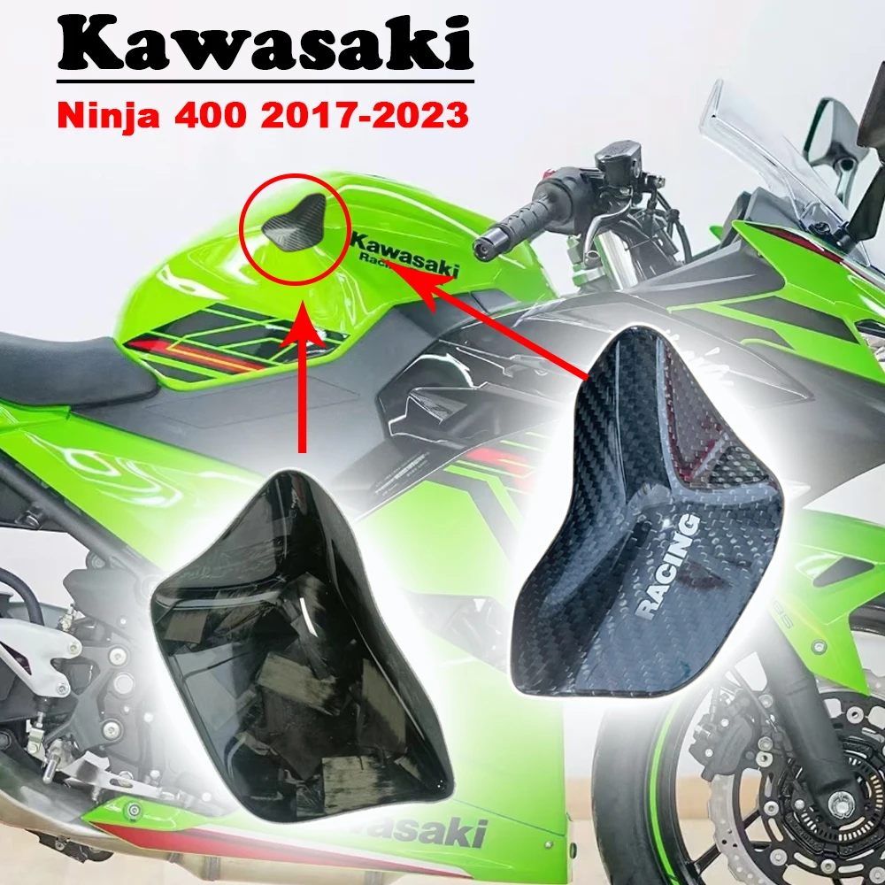 For Kawasaki Ninja 400/Z 17-23 Carbon Fiber Fuel Tank Protective shell Modification Shell Decoration Ninja 400 Slides Protector