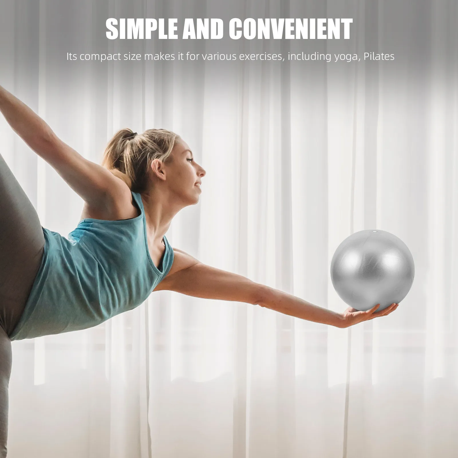 25cm Pilates Mini-Ball Yoga-Übungs-Fitness-Stabilitätstrainer mit Rutschfester PVC-Oberfläche für Kernkrafttraining und Heimgymnastik
