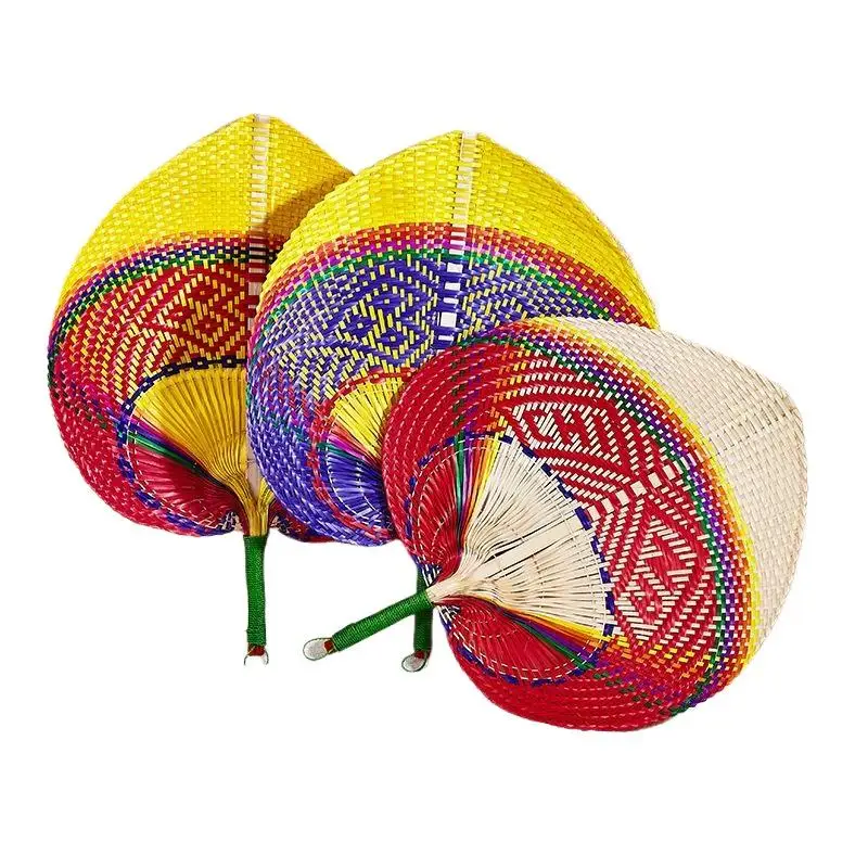 Bamboo Dandelion Hand Crank Fan Handcraft Fan Exquisite Pure Straw Creative Household Summer Portable Hand Crank Fan