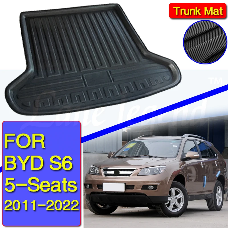 Fit For BYD S6 2011-2022 5 seats Rear Trunk Liner Boot Cargo Mat Tray Floor Carpet Mud Kick Protector 2010 2011 2012 2013 2014