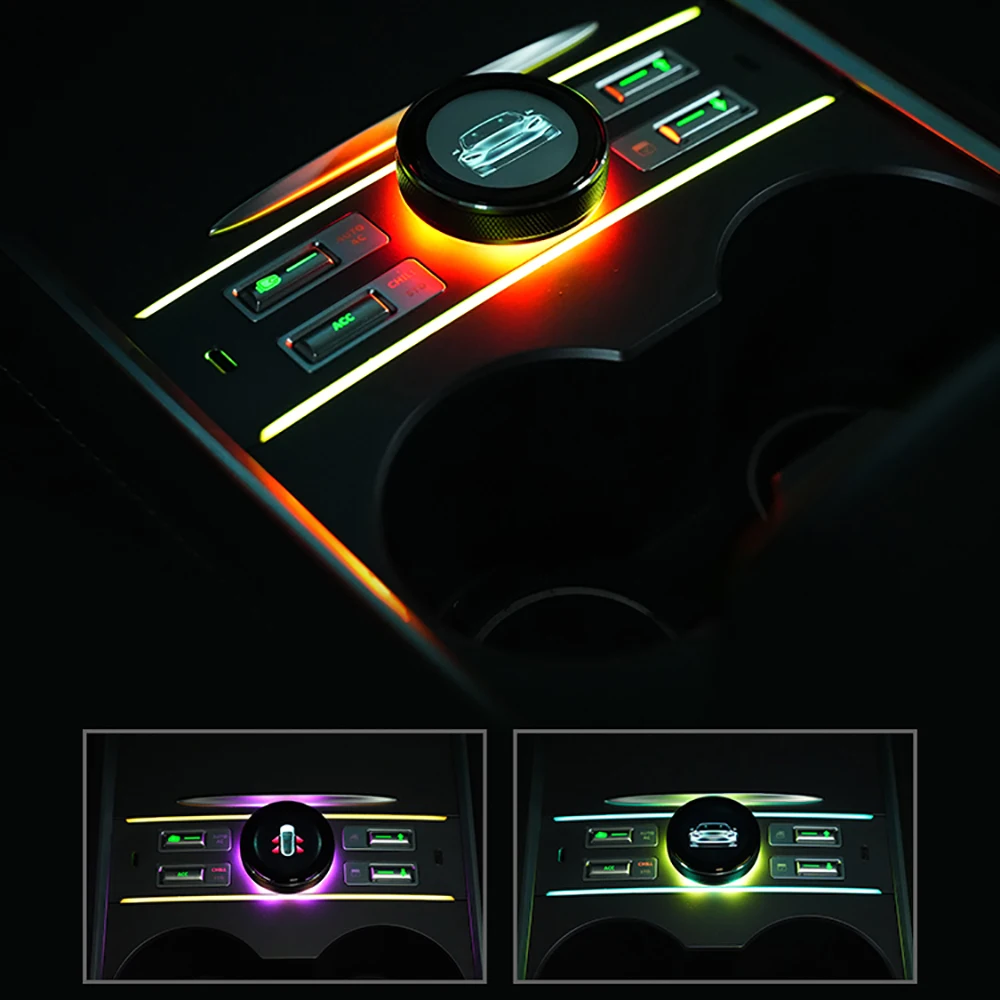 LCD Intelligent Physical Button Knob AC Control Passenger Seat Control USB Type-C Fast Charger for Tesla Model Y 3 New Y Juniper