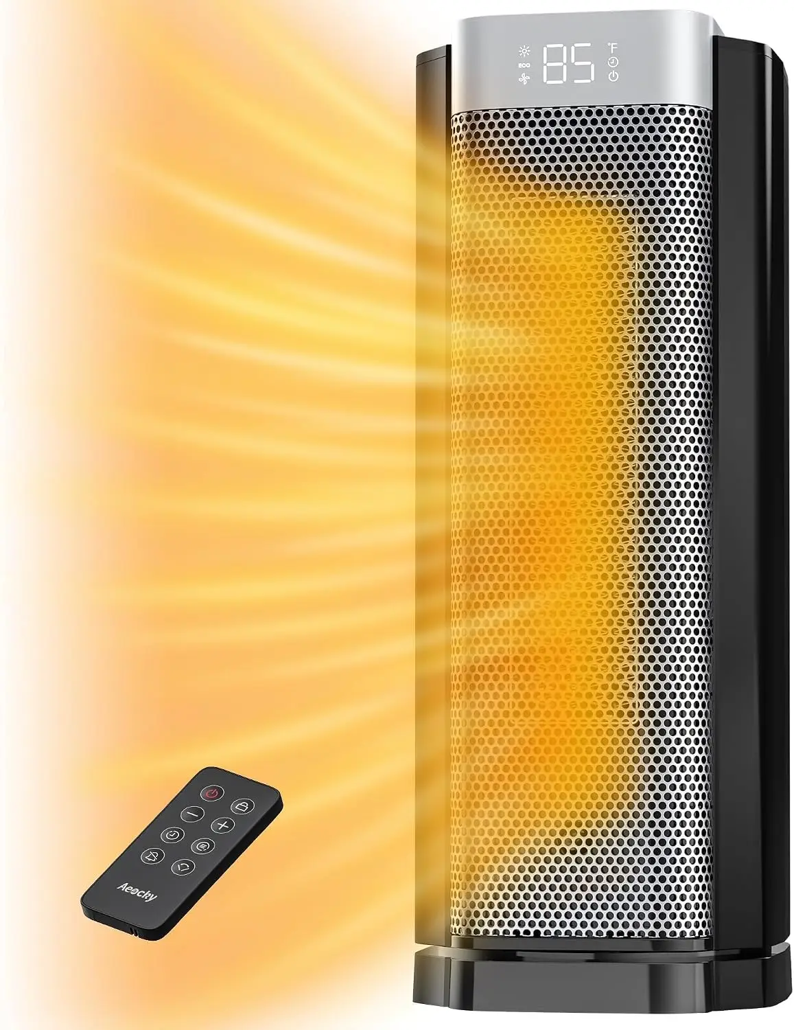 2026 New Upgrade 3rd-Gen Space Heater, PTC Electric Heater | AI Thermostat, Indoor Use With Remote, 70° Oscillation
