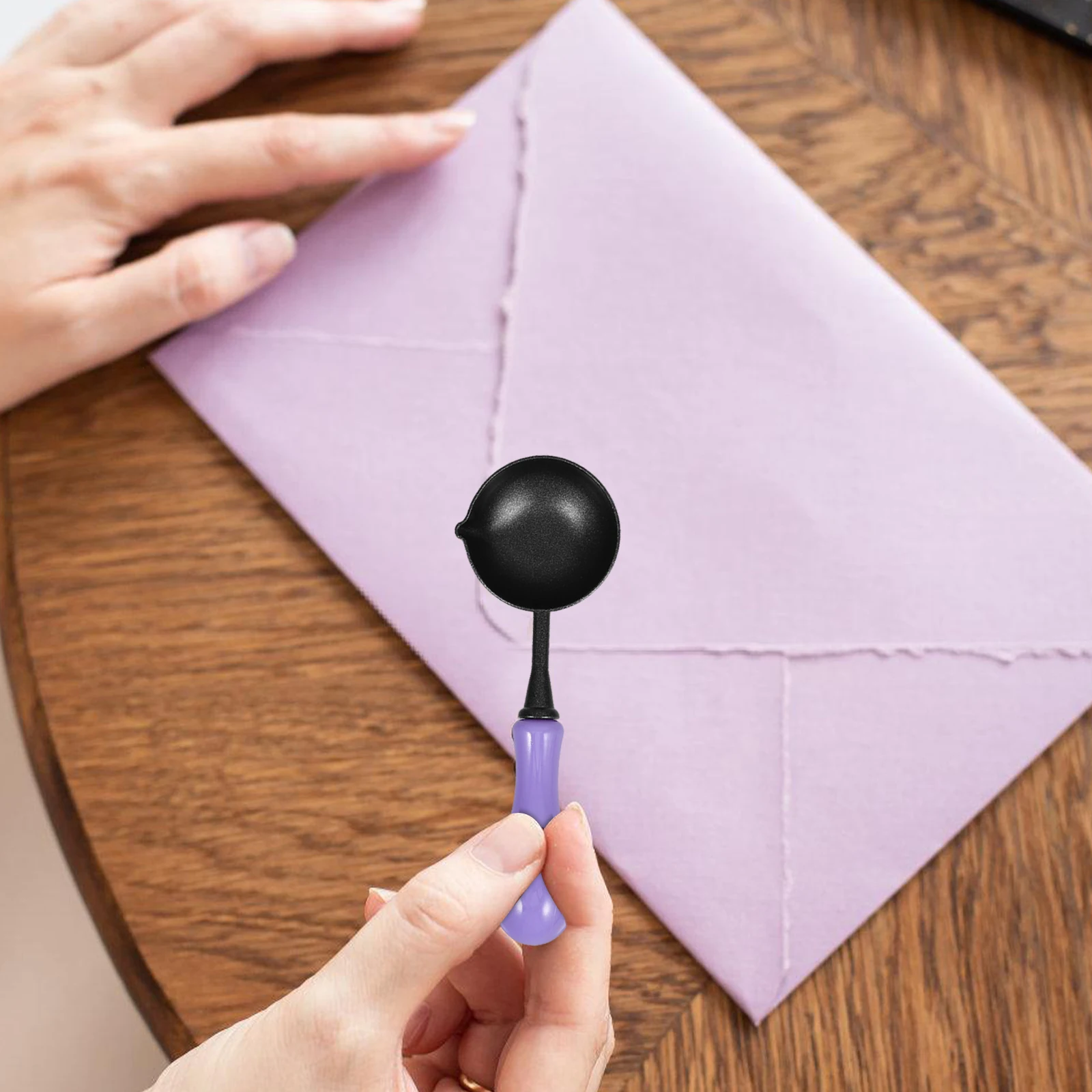 Nonstick Wax Seal Spoon Ergonomic Handle Quick Heating Tool For Envelopes And Crafts Stamped Spoon Manual Melting Attachment