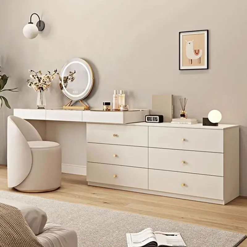 Factory Hot luxury selling Modern wooden dressing table with mirror and light dressing table for bedroom dressing table