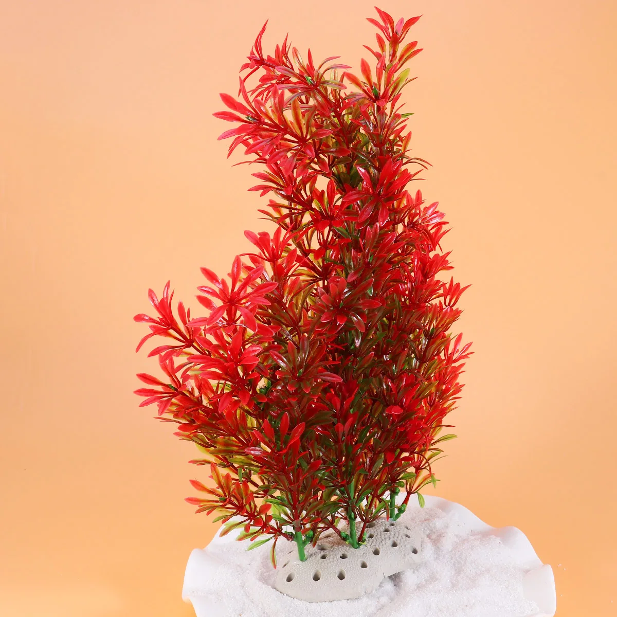 

1Pcs Artificial Aquarium Plants Plastic Water Grass Black Red Ceramic Base Fish Tank Decorations Lifelike Simulation Aquatic