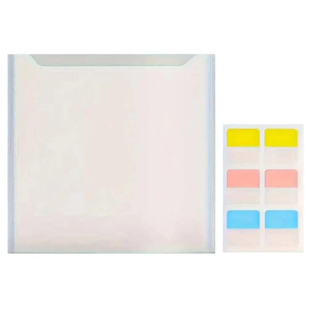 حقيبة تخزين مستندات مقاومة للماء مزودة بعلامات تبويب لاصقة ، منظم ورق قصاصات ، سعة مغلف شفاف