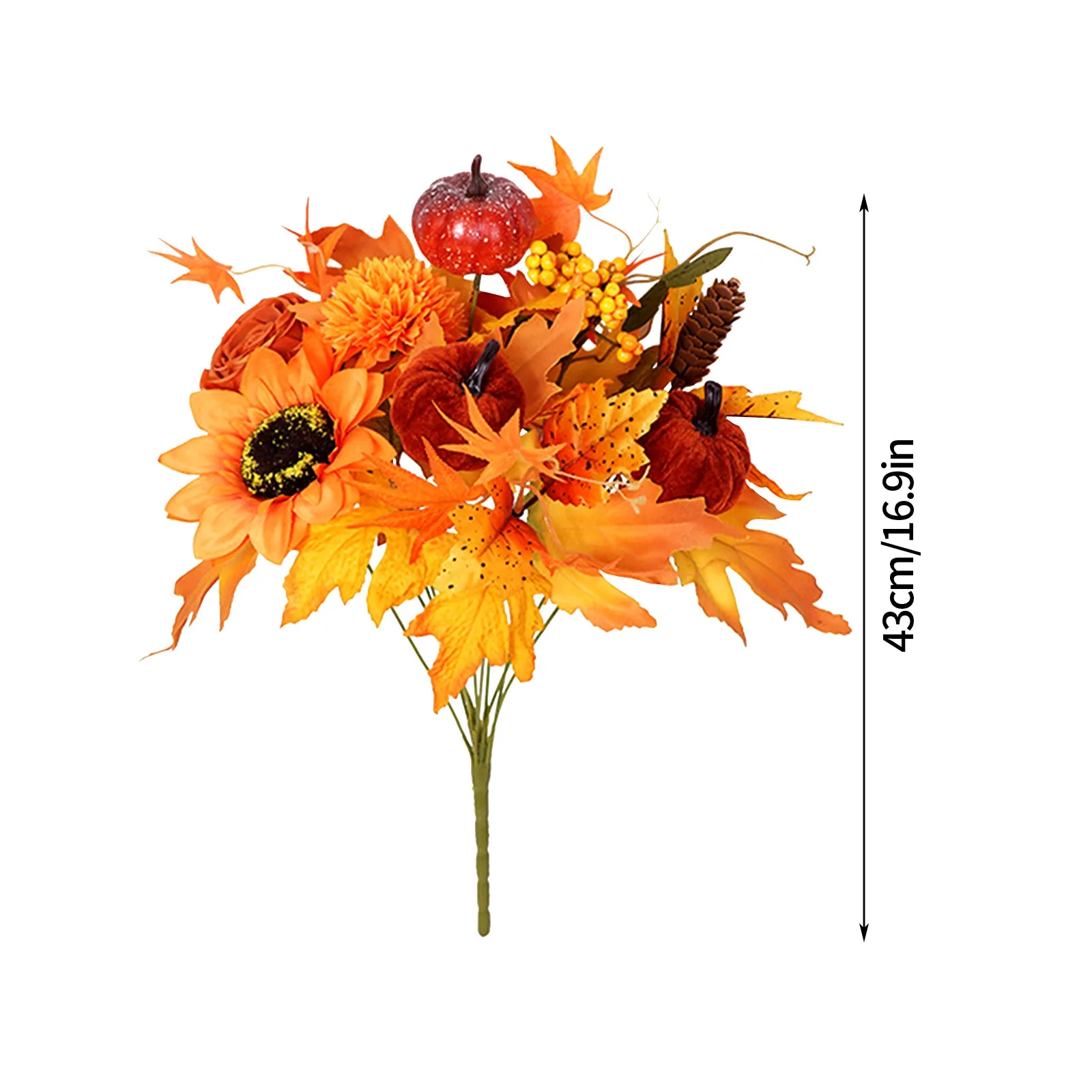 2024 New Halloween Decoration Thanksgiving Sunflower Maple Leaf Simulation Flower Halloween Home Decorations