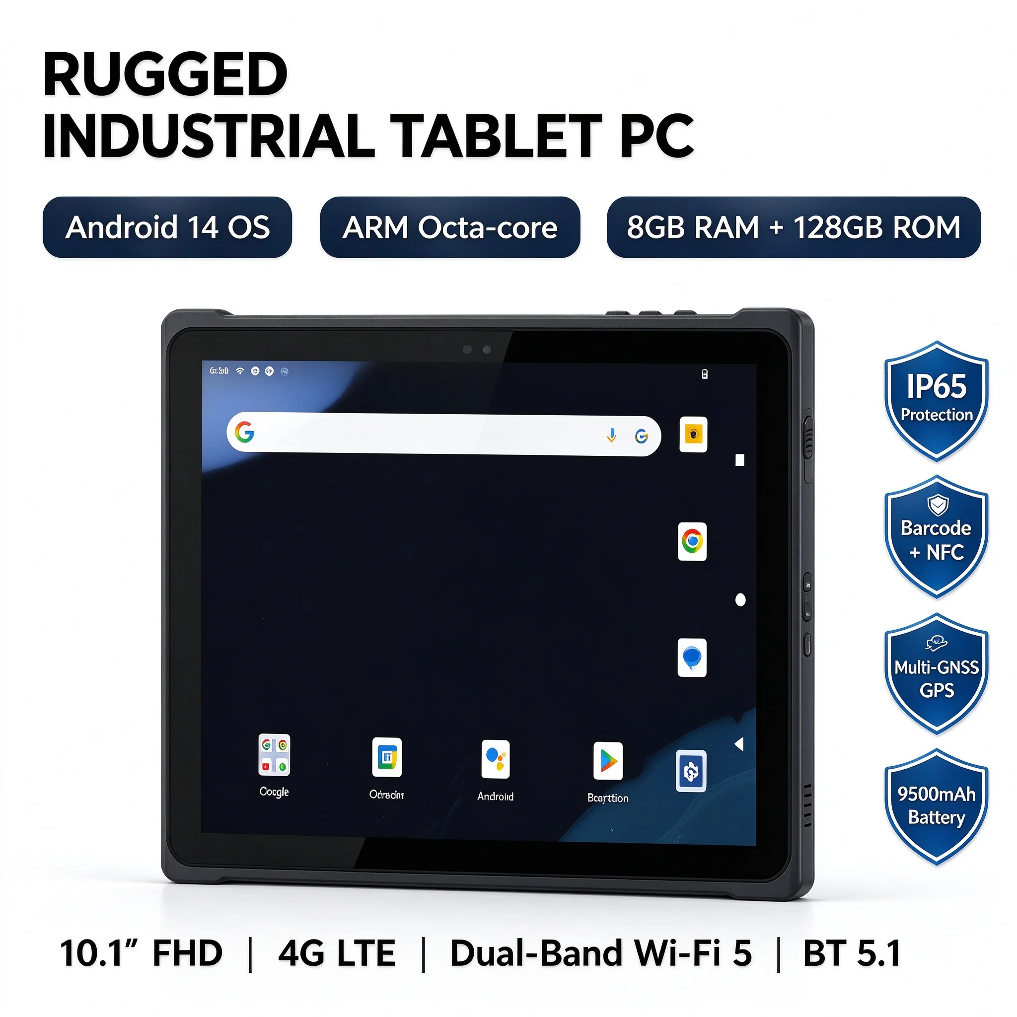 Tablets - 10,1 inch waterdichte, schokbestendige tablet, industriële
