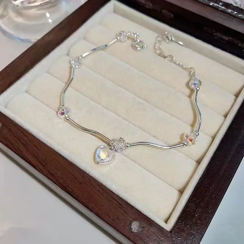 Pulsera Irregular de diseño único para mujer, brazalete elegante con corazón delicado, joyería Premium para fiesta, regalo, venta al por mayor, nueva tendencia de moda, 2023